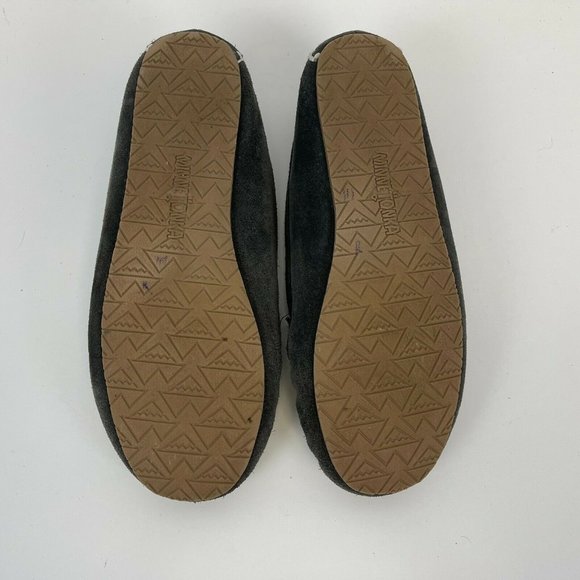 Minnie Tonka Vivian Slip On Moccasin Loafers Suede Sherpa Line Grey Womens 11 - Picture 5 of 6